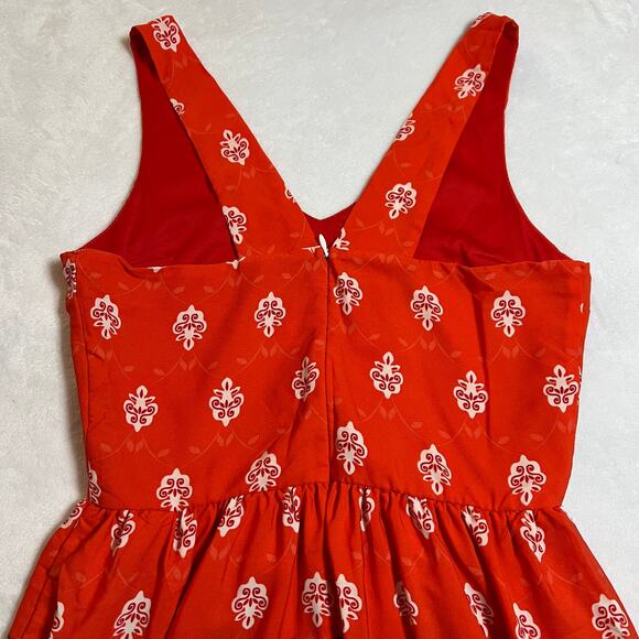 Women's Sleeveless V-Neck Fit and Flare Mini Dress Size XS Bohemian Colorful - Picture 5 of 10